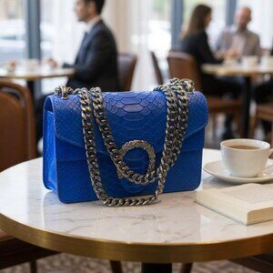 Women’s Handbag Designer Italian Leather – Ana Blue